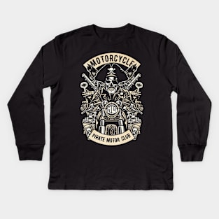 Motorcycle Pirate Club Kids Long Sleeve T-Shirt